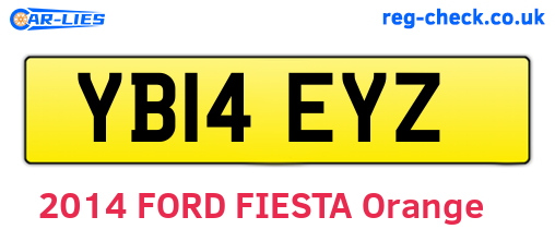 YB14EYZ are the vehicle registration plates.