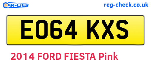 EO64KXS are the vehicle registration plates.