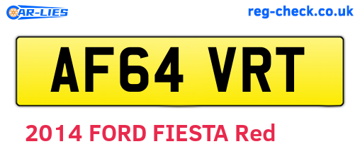 AF64VRT are the vehicle registration plates.