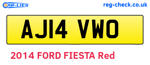 AJ14VWO are the vehicle registration plates.