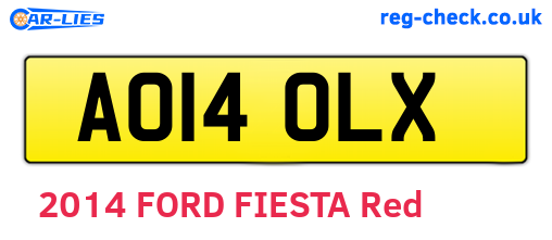 AO14OLX are the vehicle registration plates.