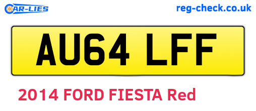 AU64LFF are the vehicle registration plates.