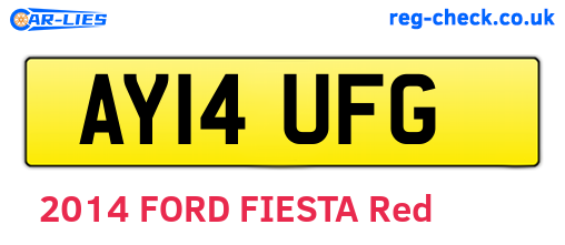 AY14UFG are the vehicle registration plates.
