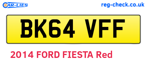 BK64VFF are the vehicle registration plates.