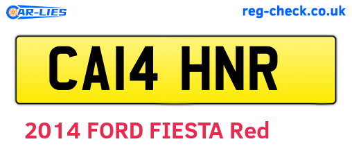 CA14HNR are the vehicle registration plates.