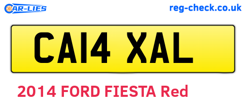 CA14XAL are the vehicle registration plates.