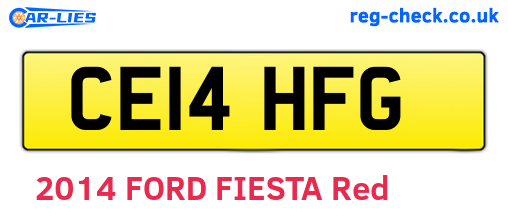 CE14HFG are the vehicle registration plates.