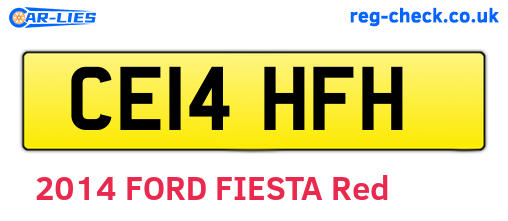 CE14HFH are the vehicle registration plates.