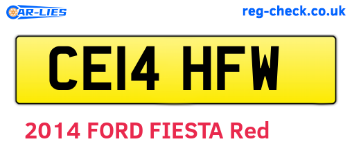CE14HFW are the vehicle registration plates.