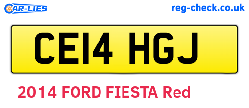 CE14HGJ are the vehicle registration plates.