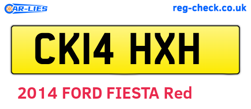 CK14HXH are the vehicle registration plates.