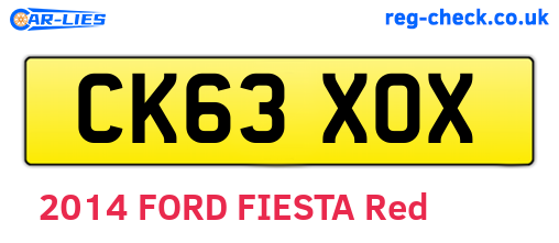 CK63XOX are the vehicle registration plates.