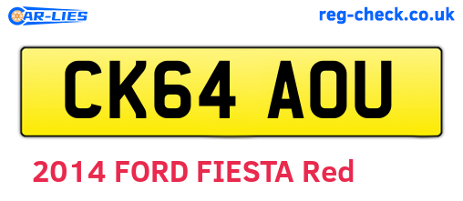 CK64AOU are the vehicle registration plates.