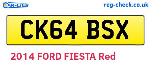 CK64BSX are the vehicle registration plates.