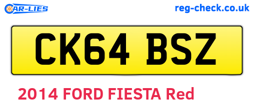 CK64BSZ are the vehicle registration plates.
