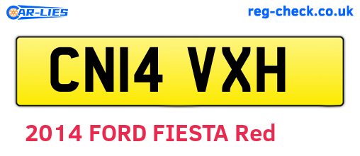 CN14VXH are the vehicle registration plates.