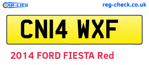 CN14WXF are the vehicle registration plates.
