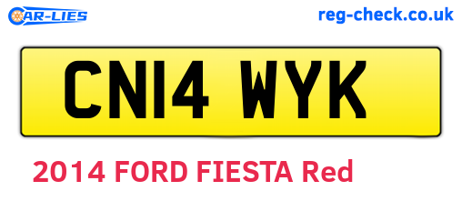 CN14WYK are the vehicle registration plates.