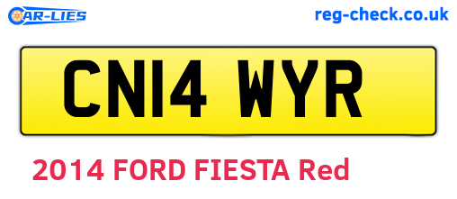 CN14WYR are the vehicle registration plates.