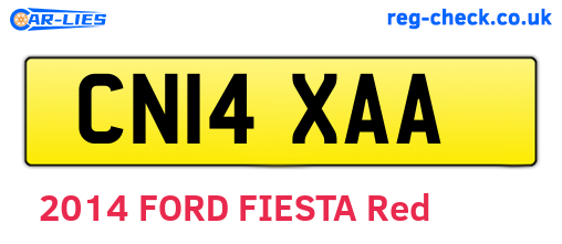 CN14XAA are the vehicle registration plates.