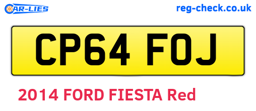 CP64FOJ are the vehicle registration plates.
