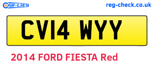 CV14WYY are the vehicle registration plates.
