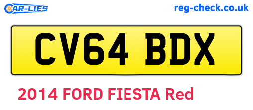 CV64BDX are the vehicle registration plates.
