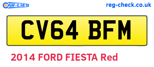 CV64BFM are the vehicle registration plates.