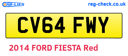 CV64FWY are the vehicle registration plates.