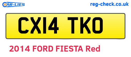 CX14TKO are the vehicle registration plates.