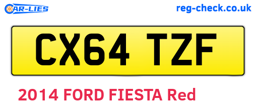CX64TZF are the vehicle registration plates.