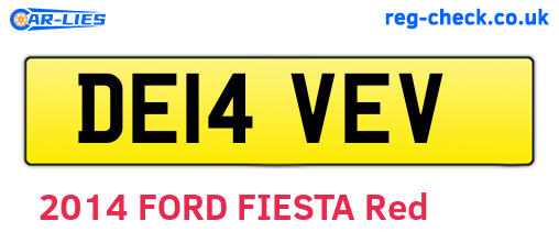 DE14VEV are the vehicle registration plates.
