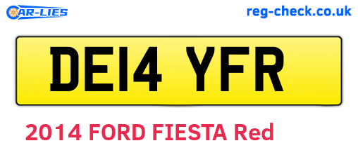 DE14YFR are the vehicle registration plates.