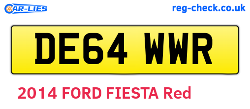 DE64WWR are the vehicle registration plates.
