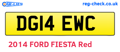 DG14EWC are the vehicle registration plates.