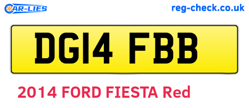 DG14FBB are the vehicle registration plates.