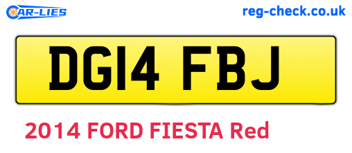 DG14FBJ are the vehicle registration plates.