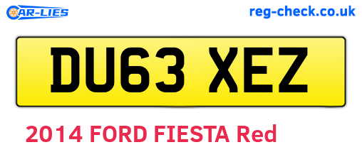 DU63XEZ are the vehicle registration plates.