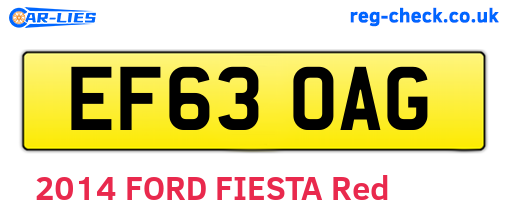 EF63OAG are the vehicle registration plates.