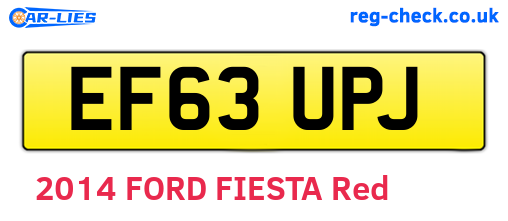 EF63UPJ are the vehicle registration plates.