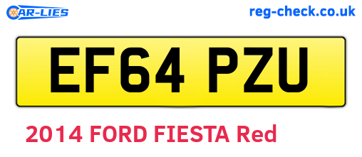 EF64PZU are the vehicle registration plates.