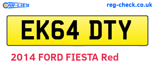 EK64DTY are the vehicle registration plates.