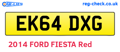 EK64DXG are the vehicle registration plates.
