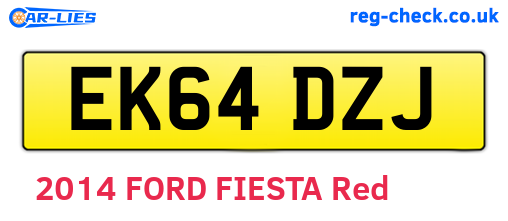 EK64DZJ are the vehicle registration plates.