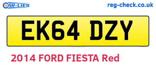 EK64DZY are the vehicle registration plates.