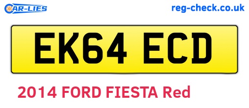 EK64ECD are the vehicle registration plates.