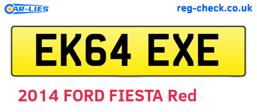 EK64EXE are the vehicle registration plates.