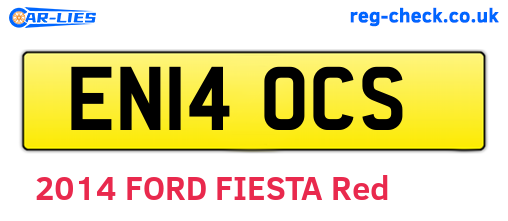 EN14OCS are the vehicle registration plates.