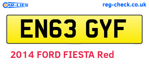 EN63GYF are the vehicle registration plates.