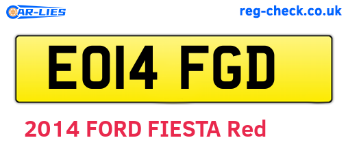 EO14FGD are the vehicle registration plates.